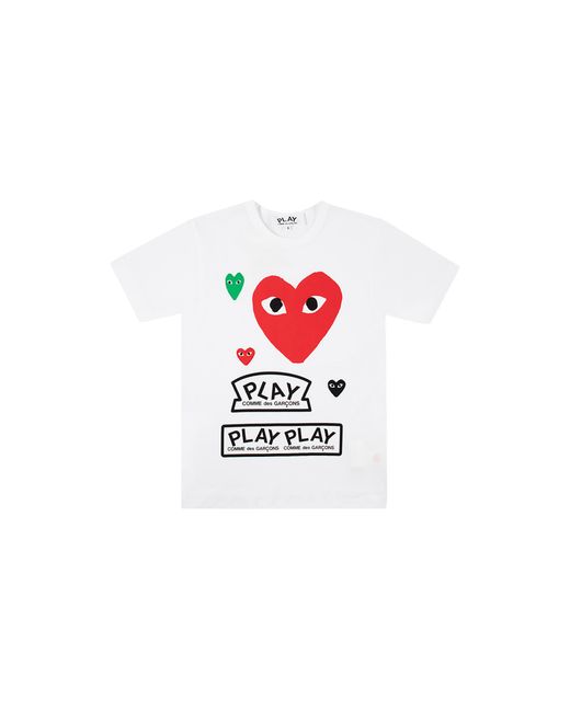 COMME DES GARÇONS PLAY Black Play Multi Logo T-Shirt Ax T279 051 1"