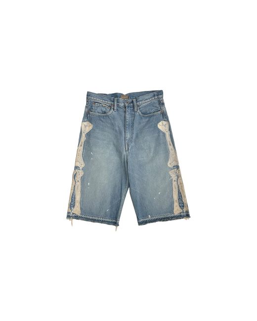 Kapital Blue Bone Denim Shorts Kap008"