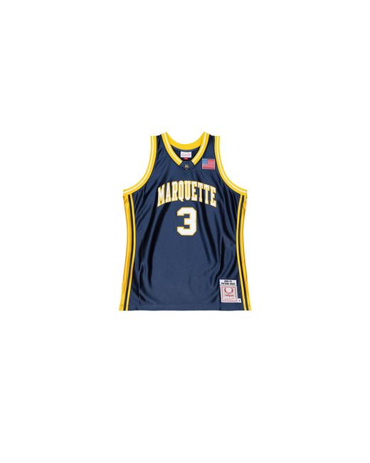 Mitchell & Ness Black Ncaa Road Jersey "Marquette 2002 Dwyane Wade" Ajy54218 Mau02Dwaasbl" for men