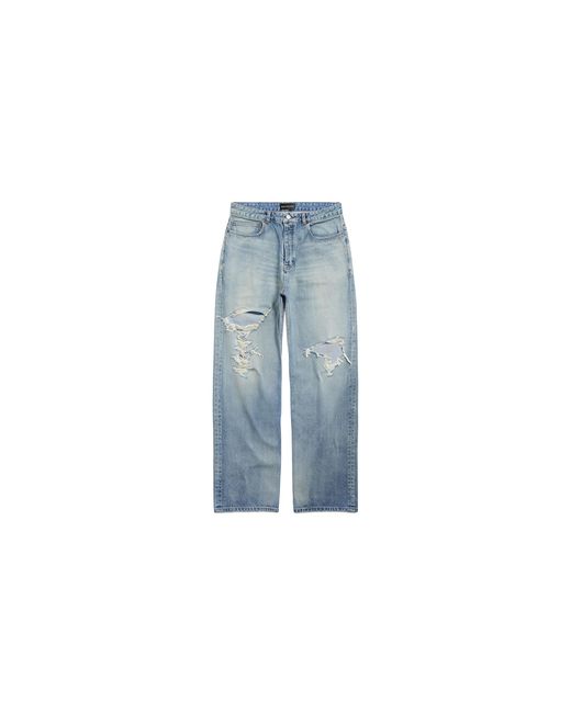 Balenciaga Blue Ripped Medium Fit Jeans 00060 10005Brmfjb" for men