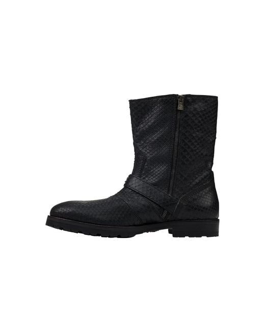 Jimmy Choo Black Snakeskin Boots Jim Wftw 0001" for men
