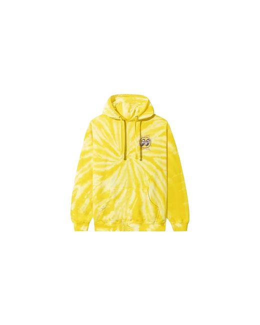 ANTI SOCIAL SOCIAL CLUB Yellow Glitter Crossfire Tie Dye Hoodie "Mooneyes" 7012095" for men