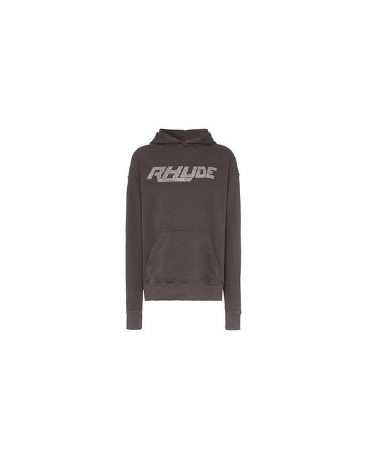 Rhude Black Swarovski Pullover Hoodie Rh02Aho03801" for men