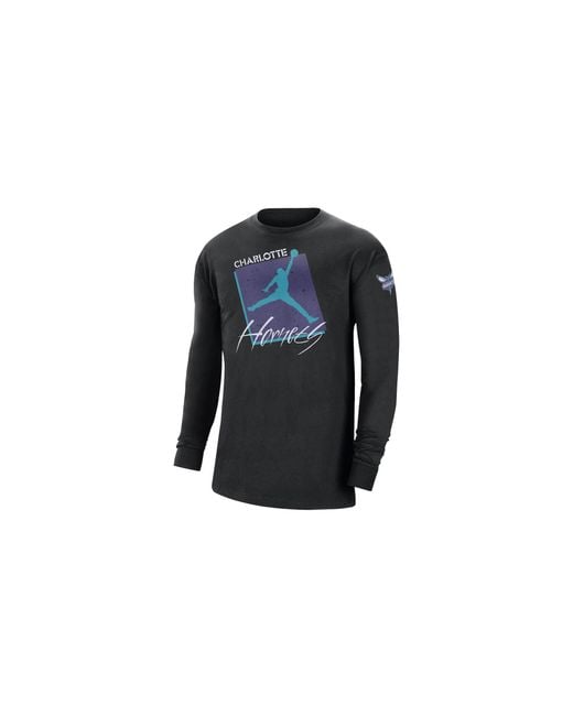 Nike Black Nba Charlotte Hornets Courtside Statement Edition Max 90 T-Shirt Dz5555 010" for men