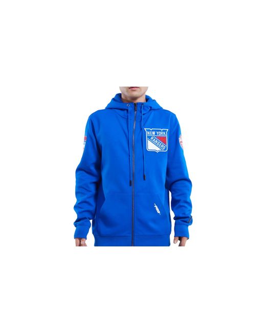 Pro Standard Blue New York Rangers Classic Chenille Zip-Up Hoodie Hnr560665 Ryb" for men