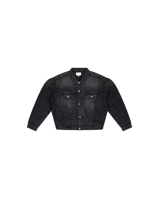 Rhude Black Oversized Denim Trucker Jacket Rhss24Ja26012372 Blk"