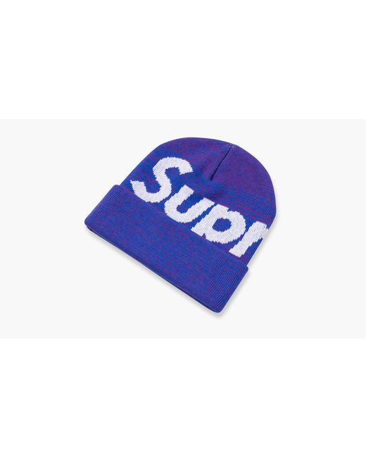 Supreme Blue Big Logo Beanie "Fw 21" for men