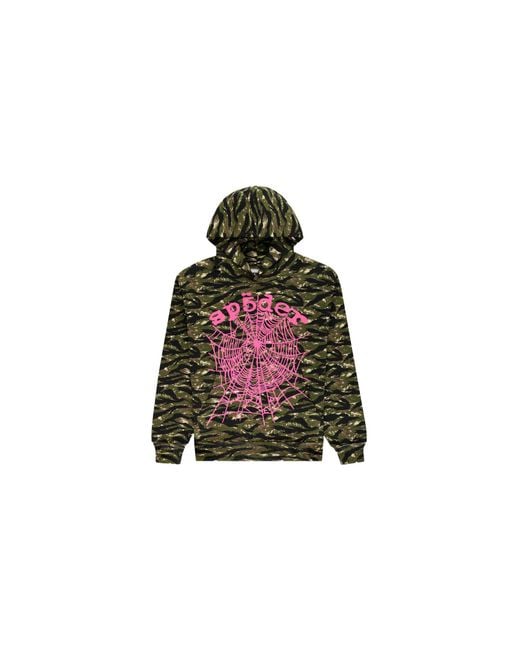 Sp5der Black Og Web V2 Hoodie "Tiger Camo" 33"