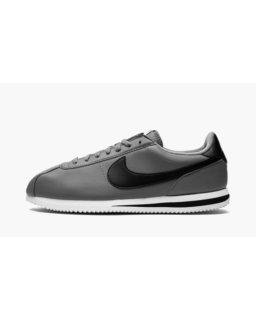 Nike Gray Cortez Basic Leather Shoes for men