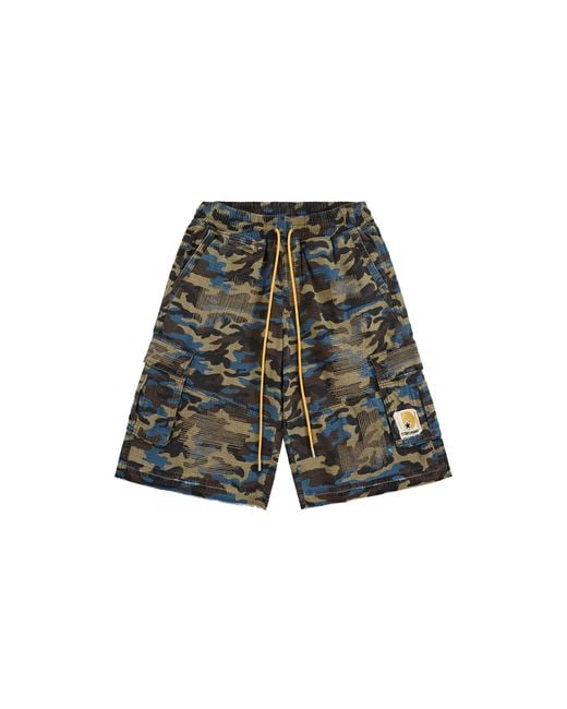 DIET STARTS MONDAY Black Camo Cargo Shorts Dsm S26 003" for men