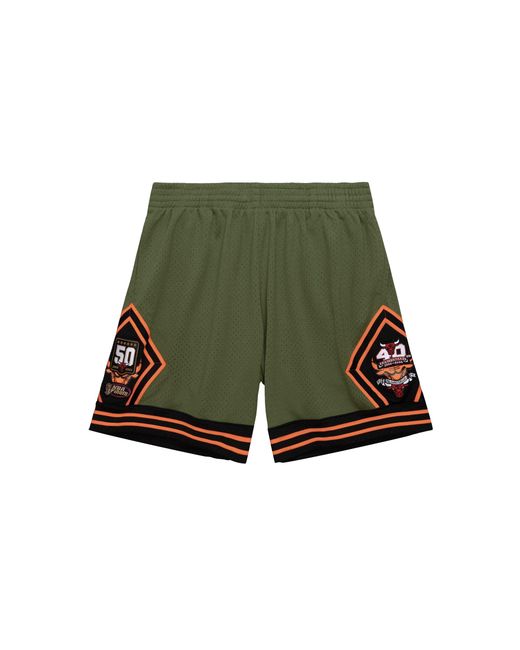 Mitchell & Ness Green Flight Swingman Short "Nba Chicago Bulls 1997" Smsh4848 Cbu97Pppdkgn" for men