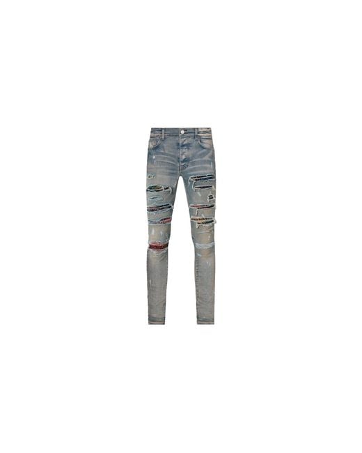 Amiri Black Bandana Patch Thrasher Jeans "Clay" Mds021 408" for men