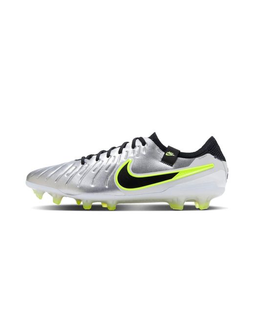 Nike Black Tiempo Legend 10 Elite Fg "Metallic Volt" Dv4328 001" for men