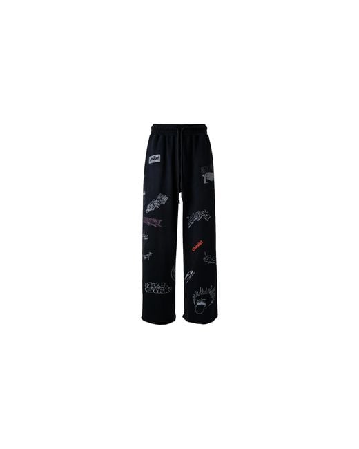 HELLSTAR Black Graffiti Hidden Pocket Sweatpants Hsr359" for men