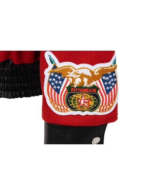 Jeff Hamilton Red Nba Collage Wool Jacket Nba 101"