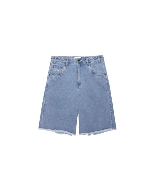 Honor The Gift Blue Frayed Edge Bermuda Denim Shorts Htg260261009 Ind" for men