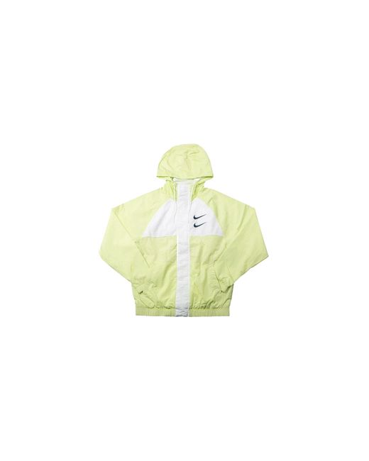Nike Black Sportswear Swoosh Woven Hooded Jacket "Barely Volt" Cj4888 701" for men