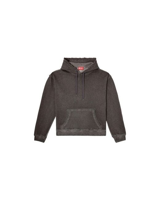 DIESEL Black Treated Cotton Fleece Hoodie A211940Dccd9Cba" for men