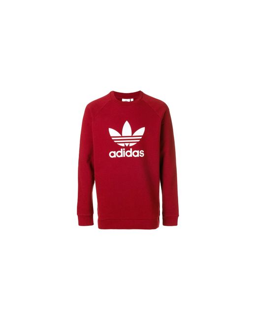 Adidas Red Trefoil Crew Sweatshirt "Rust Cx1897" for men