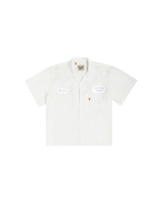 GALLERY DEPT. Black Mechanic Embroidered Patch Short Sleeve Button Up Shirt "Antique" Gd380" for men