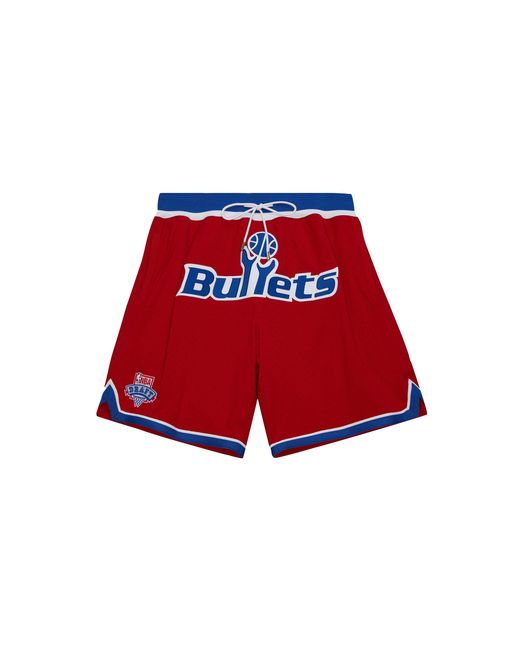 Mitchell & Ness Red Just Don Hardwood Classics Shorts "Nba Bullets 1993" Shormo22022 Wburdry93" for men