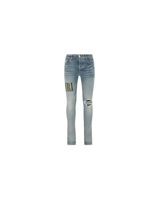 Amiri Black Camouflage Core Applique Logo Jeans "Clay" Pf22Mds010 408" for men