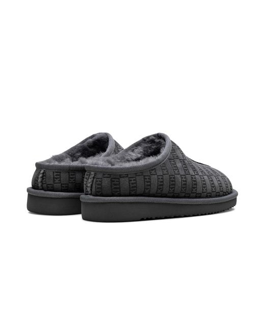 Kith Black Mas Monogram Shearling Slippers "Idea" Khmsh0004 176" for men