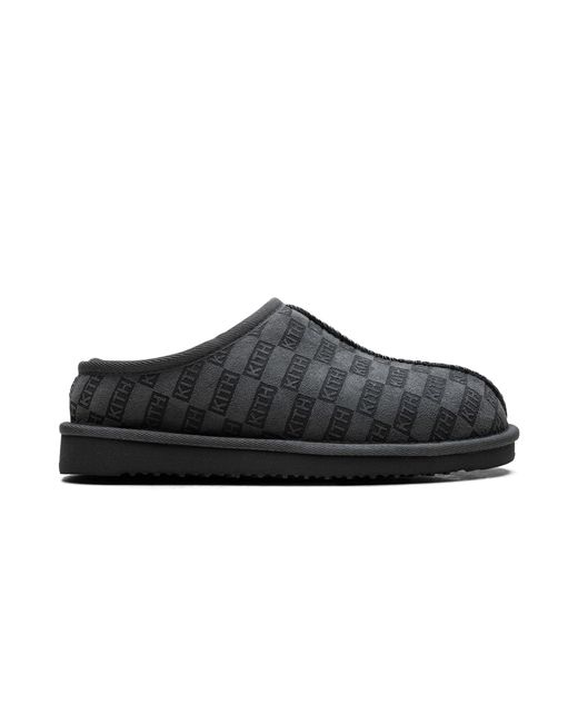 Kith Black Mas Monogram Shearling Slippers "Stadium" Khmsh0004 302" for men