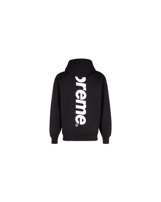Supreme Black Satin Appliqué Hooded Sweatshirt "Fw22" Su330"