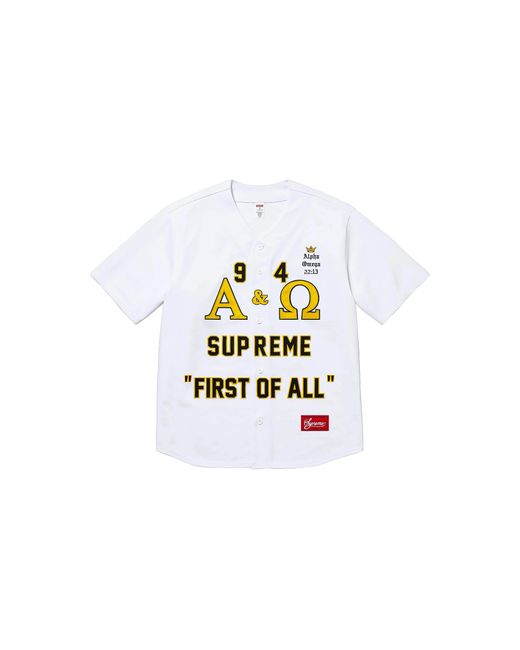 Supreme Black Alpha Omega Baseball Jersey Su28095"