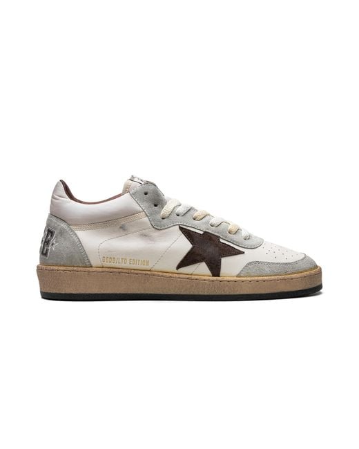 Golden Goose Deluxe Brand Black Ballstar Mid Nappa And Nylon Upper Suede Toe Star And Spur Ice" Gmf00628.F005684.82472" for men