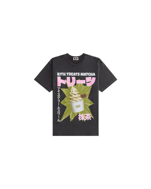 Kith Black Treats Matcha Swirl Vintage T-Shirt Khta030079 001" for men