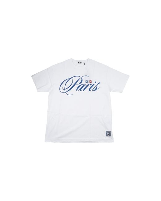 Kith Black Paris Script Logo T-Shirt Khm032265 101" for men