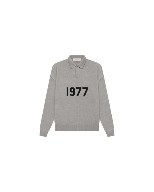 Fear Of God Black Knit Ls Polo "Dark Oatmeal" F93001A0" for men