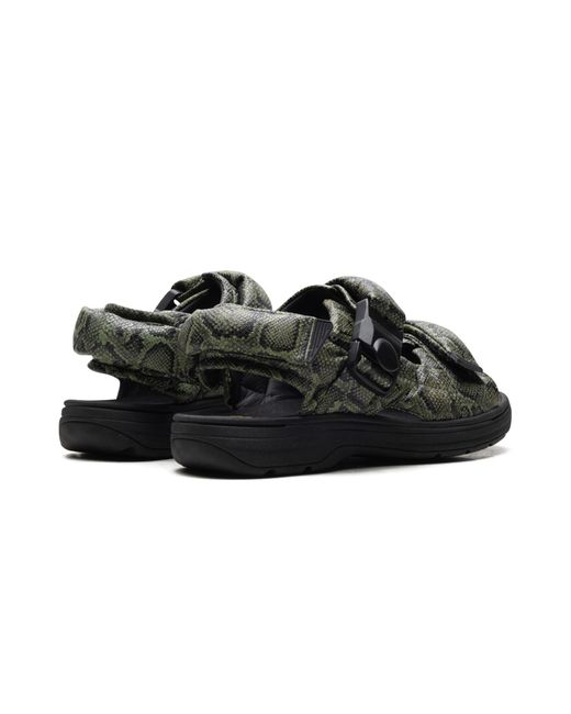 Clarks Black Snakeskin-Embossed Leather-Down "Martine Rose
