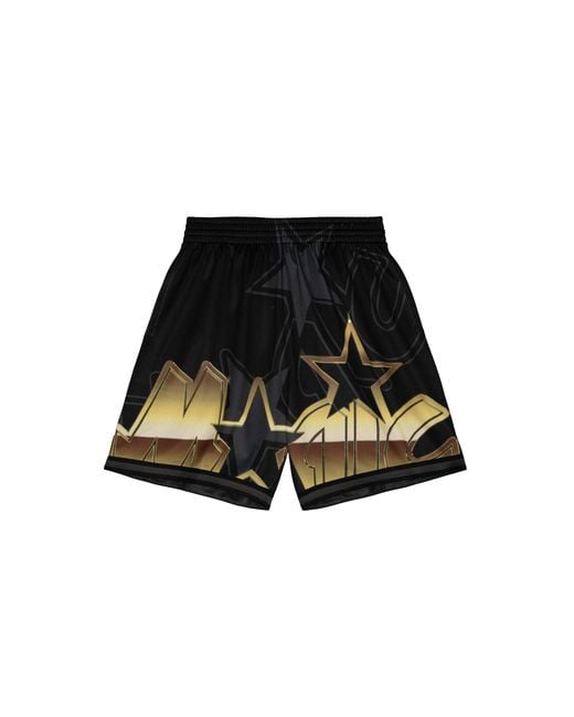 Mitchell & Ness Black Big Face 4.0 Fashion Shorts "Nba Orlando Magic" Pshr1259 Omayypppblck" for men