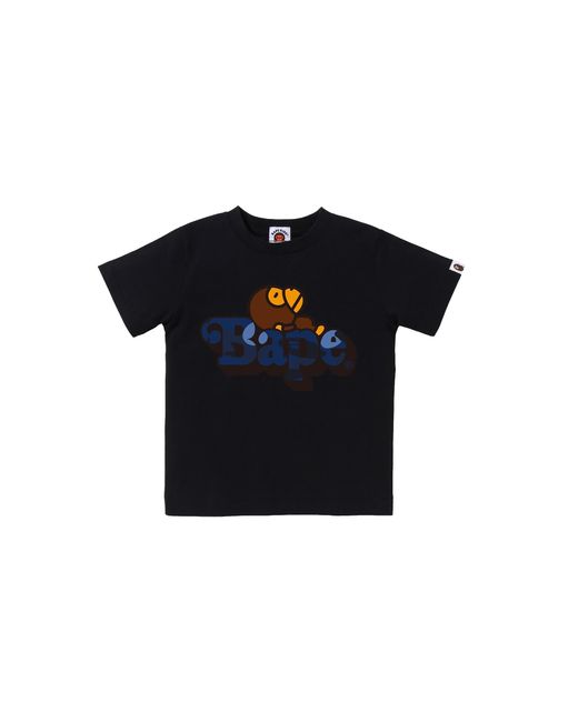 A Bathing Ape Black Color Camo Milo On T-Shirt 016" for men