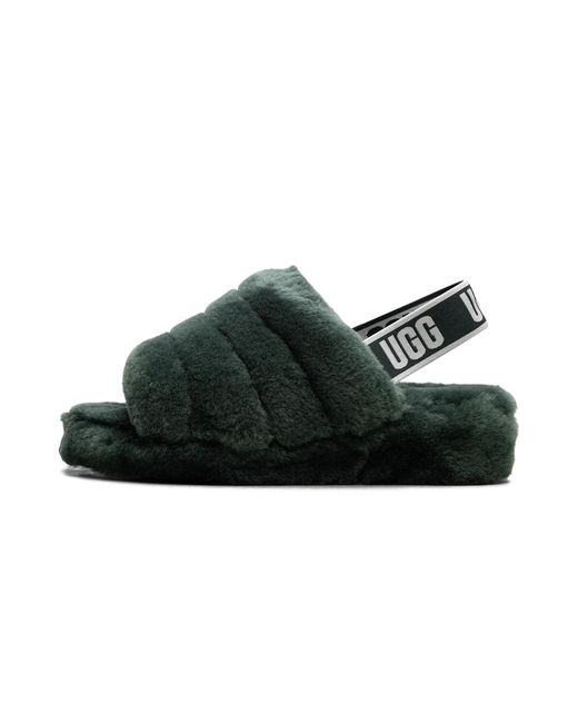 Ugg Black Fluff Yeah Slide "Highland" 1095119 Hdgr"