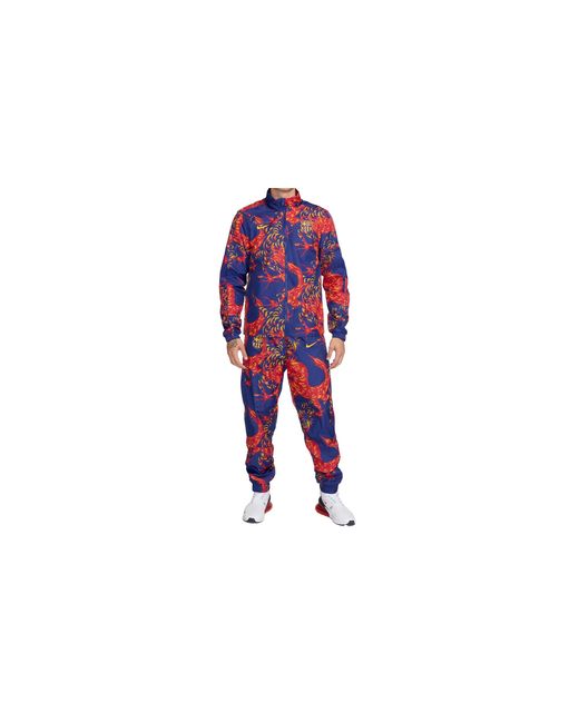 Nike Black Fc Barcelona Soccer Woven Tracksuit "Deep Royal/Deep Royal/University/University" Fj5565 455" for men