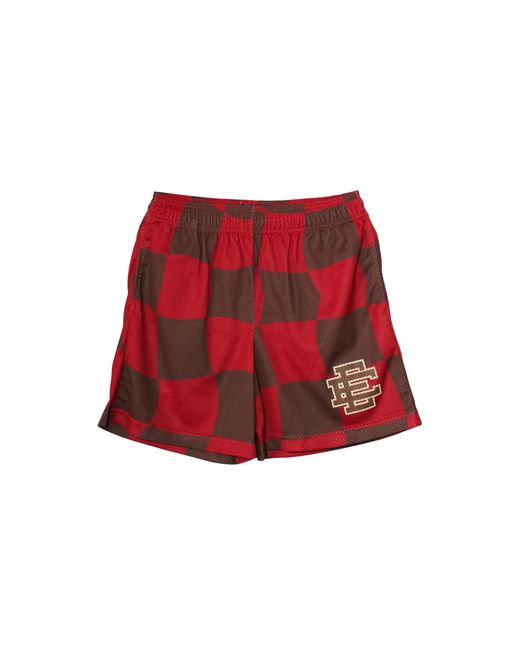 Eric Emanuel Red Ee Basic Shorts Chocolate Wavy Flag" Ee130" for men