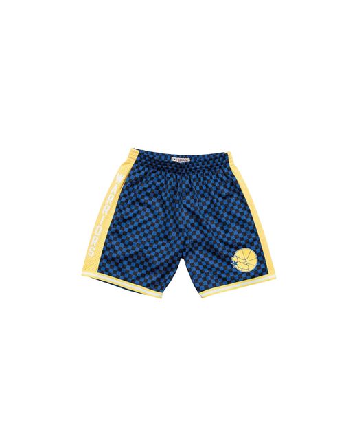 Mitchell & Ness Blue Nba Checked Swingman Shorts "Golden State Warriors for men