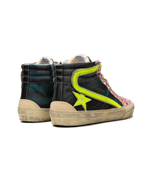 Golden Goose Deluxe Brand Black Slide Canvas Upper Suede And Gabardine Toe Nylon Tongue Leather Star And Wave Ice" Gmf00508.F004407.50772" for men