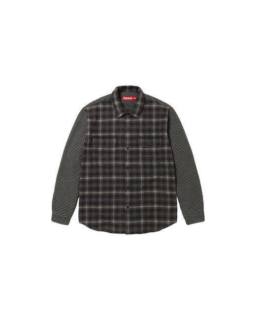 Supreme Black Houndstooth Plaid Flannel Shirt "Fw23