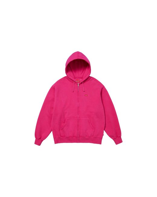 Supreme Pink Small Box Zip Up Hoodie "Fw25