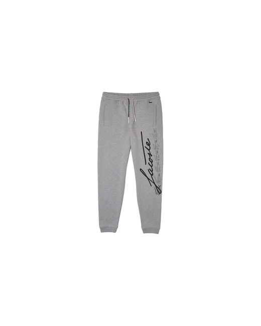 Lacoste Black Signature And Crocodile Print Jogging Pants "Heather" Xh2626 51 4Jv" for men