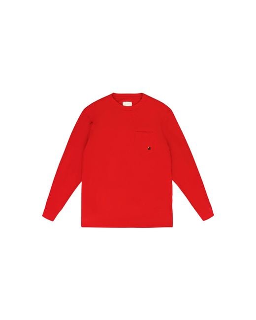 Aimé Leon Dore Red Pocket Logo Long-Sleeve T-Shirt Ss22Ct019 True" for men