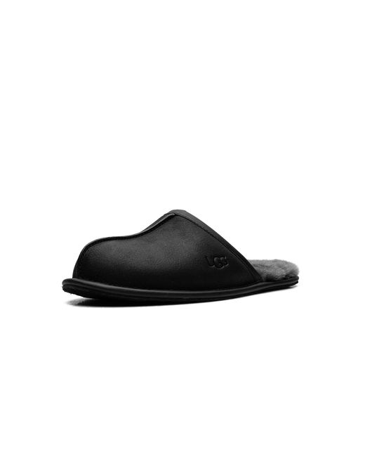Ugg Black Scuff Leather Slipper 1108192 Blk" for men