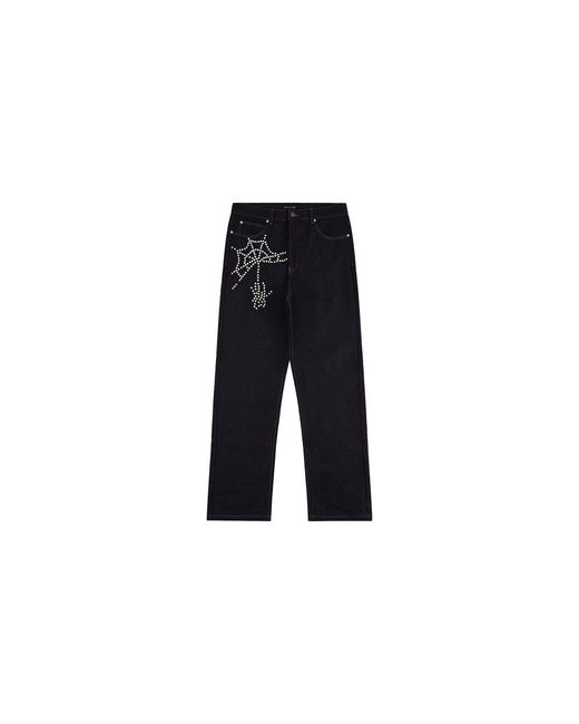 Boredom Kills Black Spider Raw Denim Jeans Bk019" for men