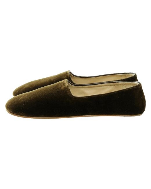 The Row Black Ponti Slipper Flats "Moss" F1782 W24 Mss"