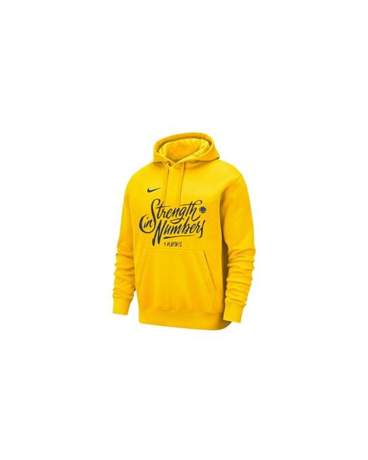 Nike Yellow Nba Gsw Playoffs Bound Team Mantra Hoody M31314" for men